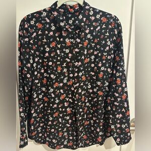 The Kooples Black Floral Blouse